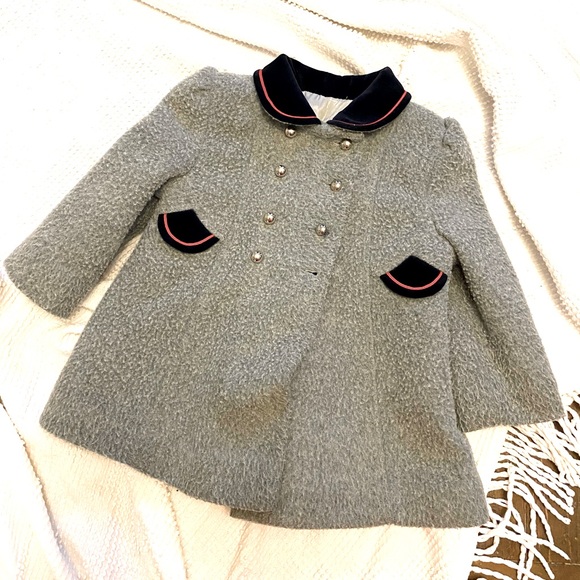 Vintage | Jackets & Coats | Vintage Cute Togs Girls Gray Double ...